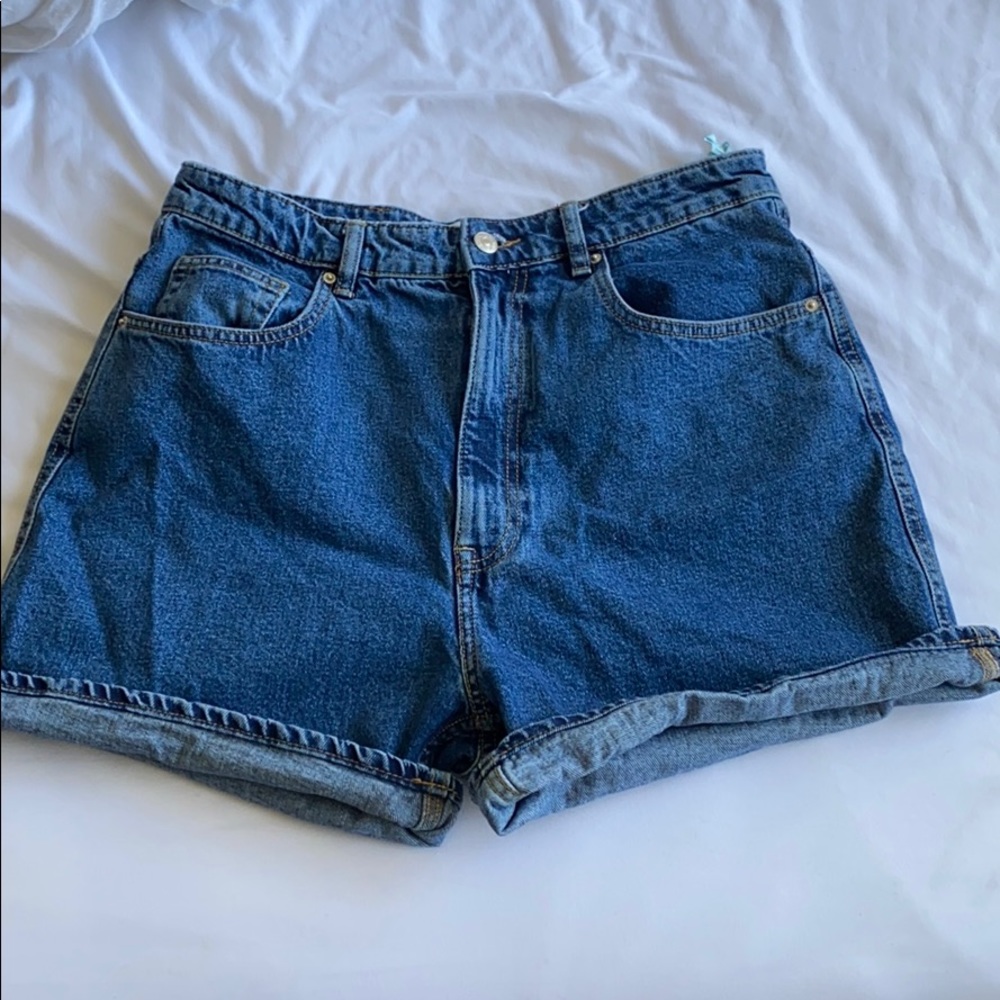 High waisted denim shorts